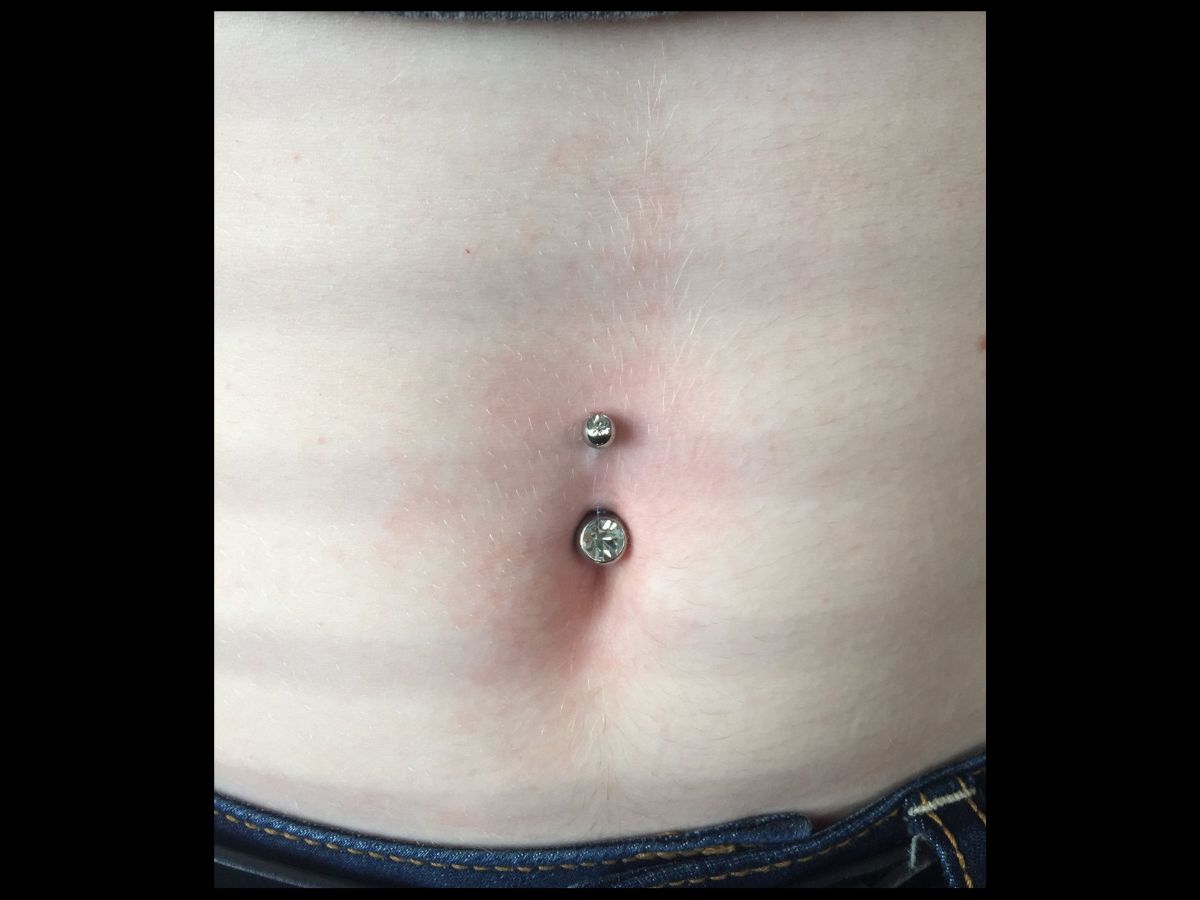 Belly button piercing by Josh at Earth’s Edge in Winston‑Salem, NC