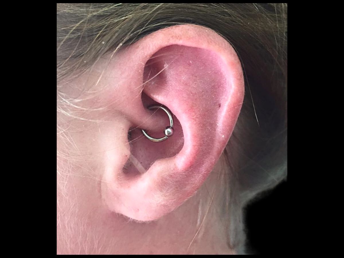 Daith ear piercing by Josh at Earth’s Edge in Winston‑Salem, NC