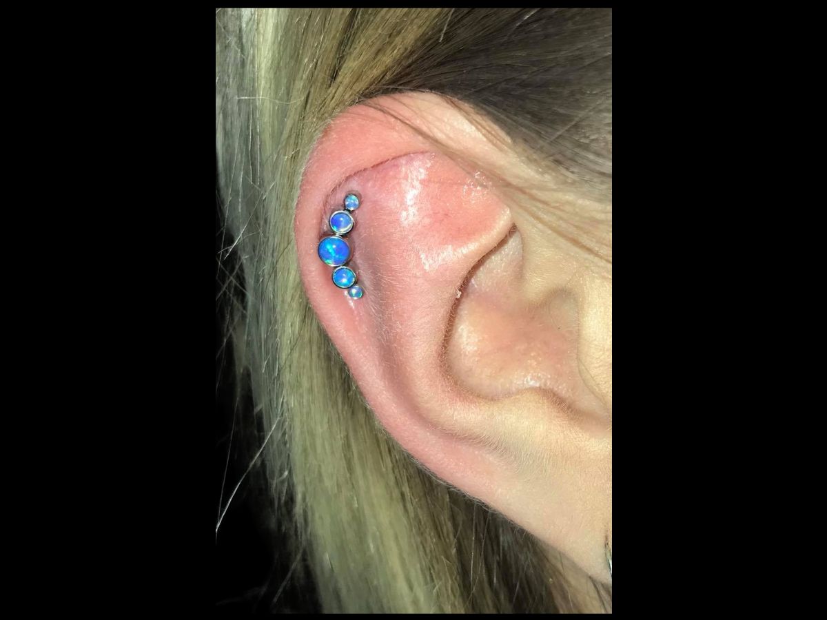 Helix ear piercing by Josh at Earth’s Edge in Winston‑Salem, NC