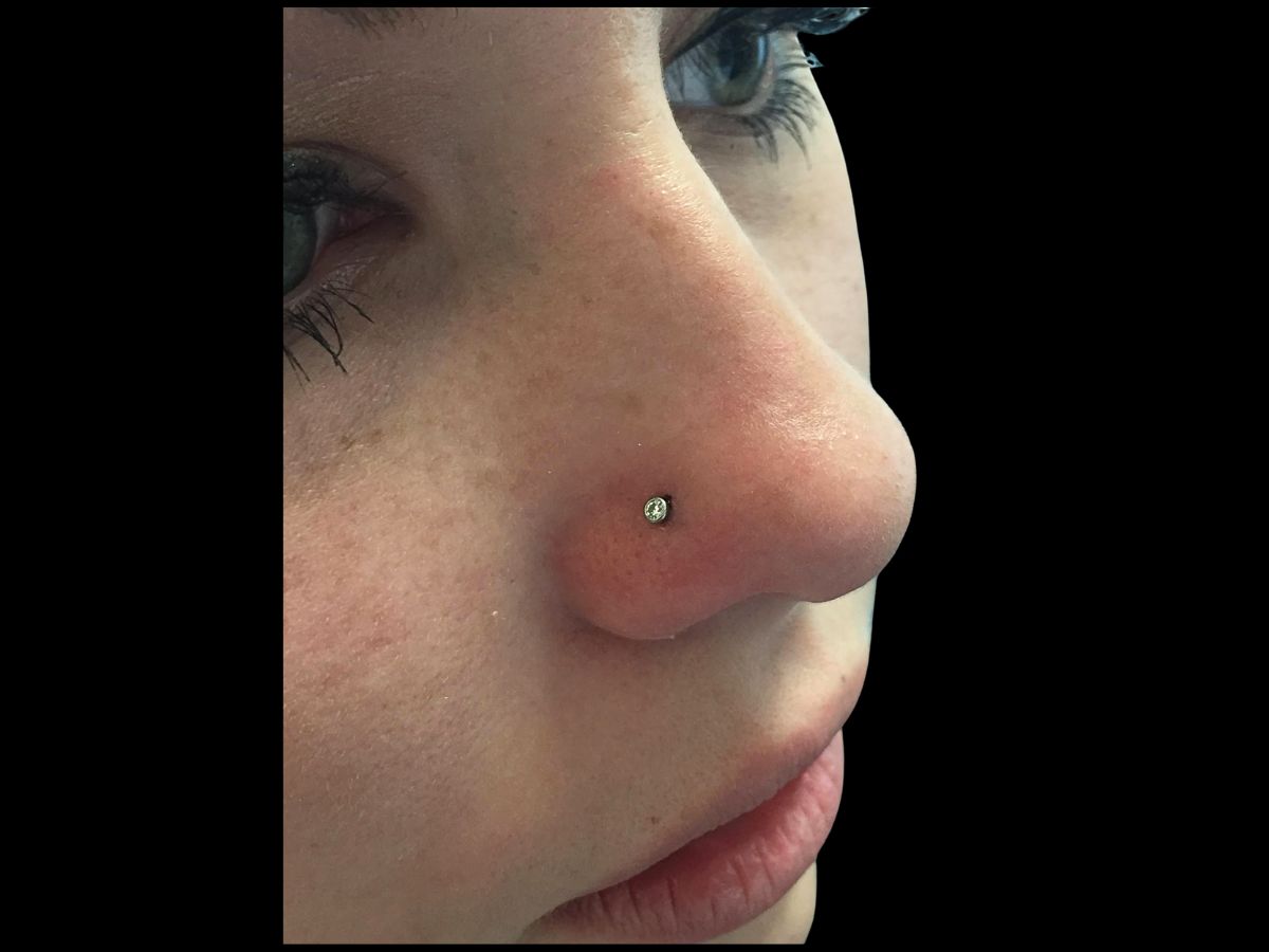 Nostril nose piercing by Josh at Earth’s Edge in Winston‑Salem, NC