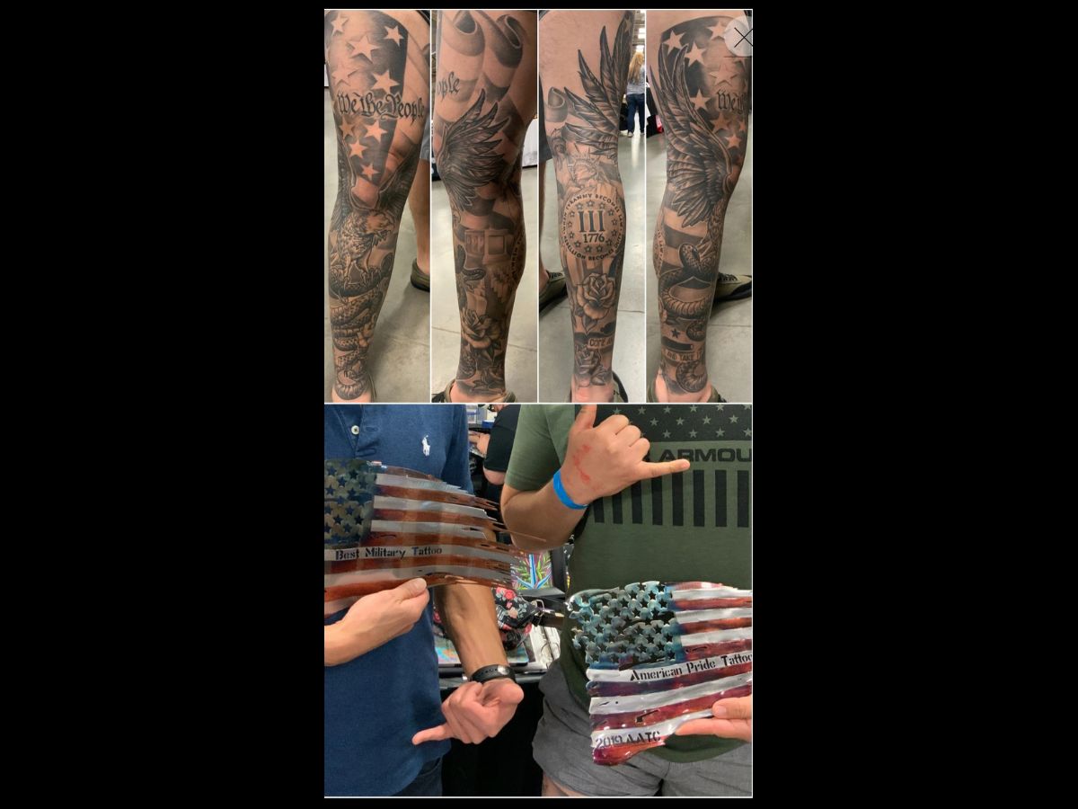 Patriotic award-winning leg sleeve by Nico